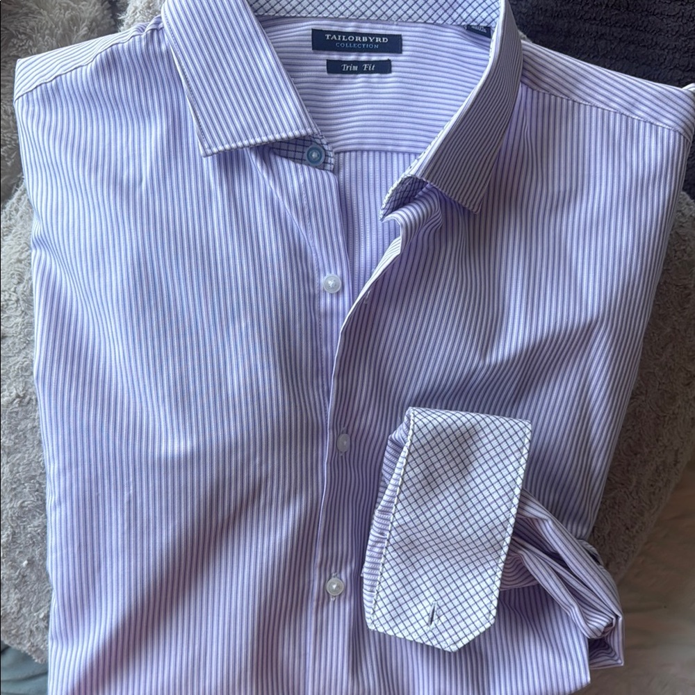 Tailorbyrd Purple Striped Men's Shirt